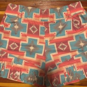 Aztec print Fringe Shorts